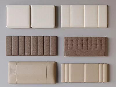 Various Upholstered Panels With Different Colors And Textured Patterns For Home Use 3d model