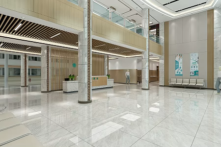 Modern Large Tooling Lobby 3d model