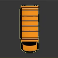 Yellow School Bus with Roof Rack Large Tires Red Door and Multiple Windows