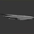 Futuristic White Spacecraft Model With Blueprint Lines And Surface Details For Space Exploration
