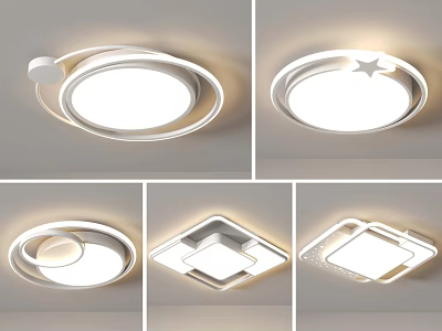 Modern Minimalist LED Ceiling Lights With Round Square And Various Decorative Designs 3d model