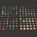 Assorted Colorful Candies And Cookies Arranged Neatly On Black Background