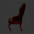 Stylish Red Tufted Armchair With High Back Design And Sturdy Wooden Legs