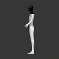 White and Gray Full Body Fitted Bodysuit with Sleek Design on Black Mannequin