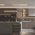 Modern Kitchen Interior Design With Marble Island Countertop Cabinets Lighting Appliances And Natural Light