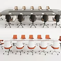 Modern Conference Room Featuring Long Meeting Table And Multiple Ergonomic Chairs