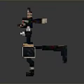 Minecraft Pixelated Horned Creature Character With White Candle And Golden Decorations