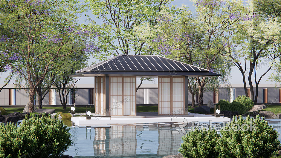 Japanese-style pavilion model