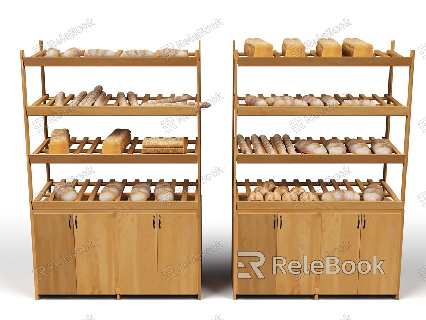 Bread Counter Baking Storefront Package Baking Supermarket Shelf Snack Shelf Bread Equipment Bread Shelf model