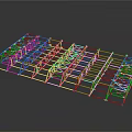 Industrial Metal Framework With Grid Structure And Steel Truss Design