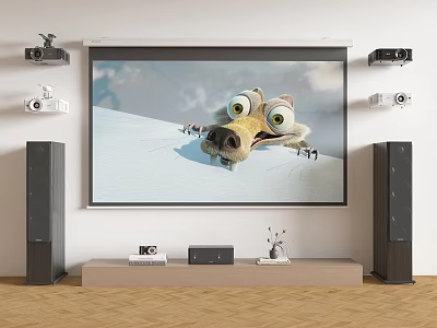 Home Projection Surveillance System With Multiple Cameras And Audio Equipment 3d model