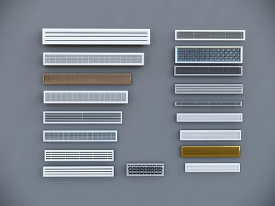 Air Conditioner Vents Featuring Various Decorative Styles And Color Options For Home Interior Design 3d model