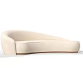 Modern Beige Irregular Shaped Sofa With Fabric Upholstery And Curved Design 3d model