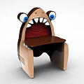 Shark Shaped Children's Chair With Big Blue Eyes Open Mouth And White Teeth