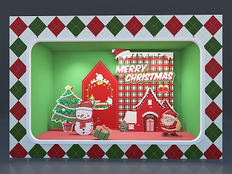 Christmas window Christmas art installation Christmas tree beautiful activities layout 3d model