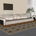Silent three-person sofa 3d model