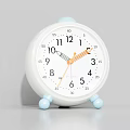 White Alarm Clock With Blue Top And Feet Round Numerical Dial For Bedroom Decor