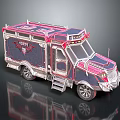 Unique Pink And Blue Vixens Food Truck With Metallic Finish Design