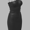 Women's Black Fitted Dress With Spaghetti Straps Slim Fit Design