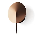Modern Copper Round Wall Lamp with Brushed Texture and Thin Metal Stem 3d model