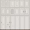 White Door Components With Various Styles And Different Panel Grille Designs 3d model