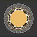 Luxurious Lighting Combination with Gold Circular Top and Silver Mesh Frame and Sparkling Crystal Inlays