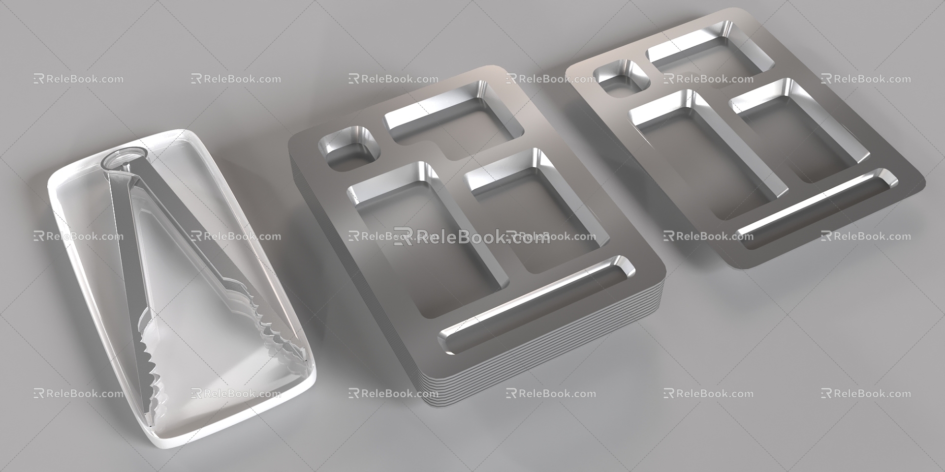 Food Clip Dinner Plate Stainless Steel Food Clip Stainless Steel Dinner Plate Clip Plate 3d model