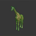 Standing Giraffe Model With Spotted Pattern On Gray Background And Floor Reflection