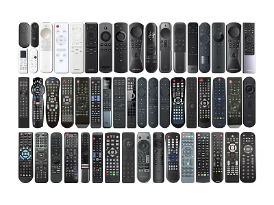 Collection Of Various Electronic Remote Controls With Different Designs And Models 3d model