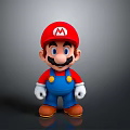 3D Super Mario Figurine Character With Red Hat Blue Overalls White Gloves And Brown Shoes
