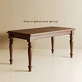 Classic Wooden Desk With Sturdy Legs And Simple Design For Home Study