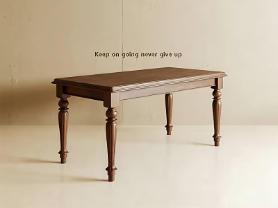 Classic Wooden Desk With Sturdy Legs And Simple Design For Home Study 3d model