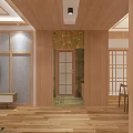 Modern Living Dining Room Interior With Wooden Floor Sofa Coffee Table And TV Cabinet