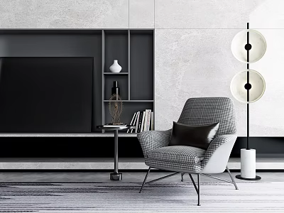 Modern sofa chair background single chair combination 3d model