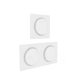 Modern White Wall Decor With Circular Convex Elements And Square Panels