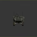 Green Military Armored Vehicle with Six Wheels Camouflage and Weapon System