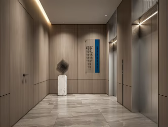 modern elevator hall 3d model