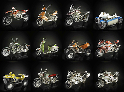 Modern Motorcycle 3d model