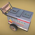 Functional LA POLAR Ice Cream Cart With Checkered Handle Polar Bear Design Made With Love