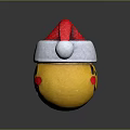 Yellow Smiling Doll In Red Santa Hat With White Trim And Pom Pom Red Blush