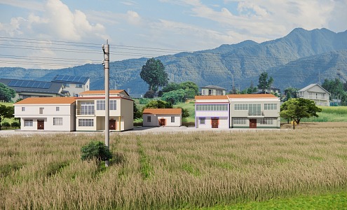 Modern houses, rural houses 3d model