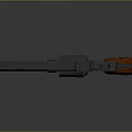 3D Rendered Revolver With Black Metal Body And Wooden Grip Design