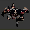 Sci Fi Game And Movie Character In Red Silver Armor With Intricate Helmet Running Pose