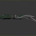 Advanced Military Weapon With Green And White Streamlined Structure And Propulsion System 3d model