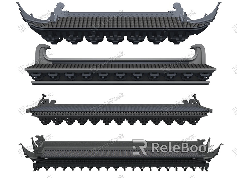 Duct Arch Wood Structure Chinese Ancient Architecture Mortise and Mortise Technology Building Components Chinese Roof model