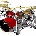 Gretsch Professional Drum Set Musical Instrument With Multiple Drums And Cymbals