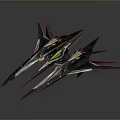 Futuristic Spacecraft With Aerodynamic Design And Green Glowing Accents For Space Exploration