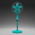 Modern Turquoise Stand Fan with Stable Base Adjustable Stand and Protective Grill for Home Cooling