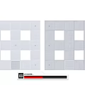 Modular White and Gray Ceiling Panels with Square Grid Pattern and Orderly Layout 3d model