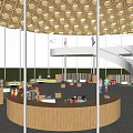 Hexagonal Dome Roof Kindergarten With Bookshelves Toys And Children Playing